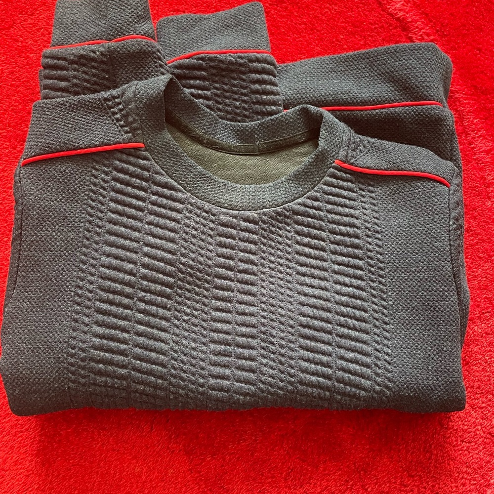 Zara Blue Sweater with Red Accents